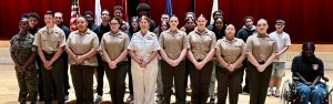 Admiral Jacquelyn McClelland Visits Salem High School JROTC