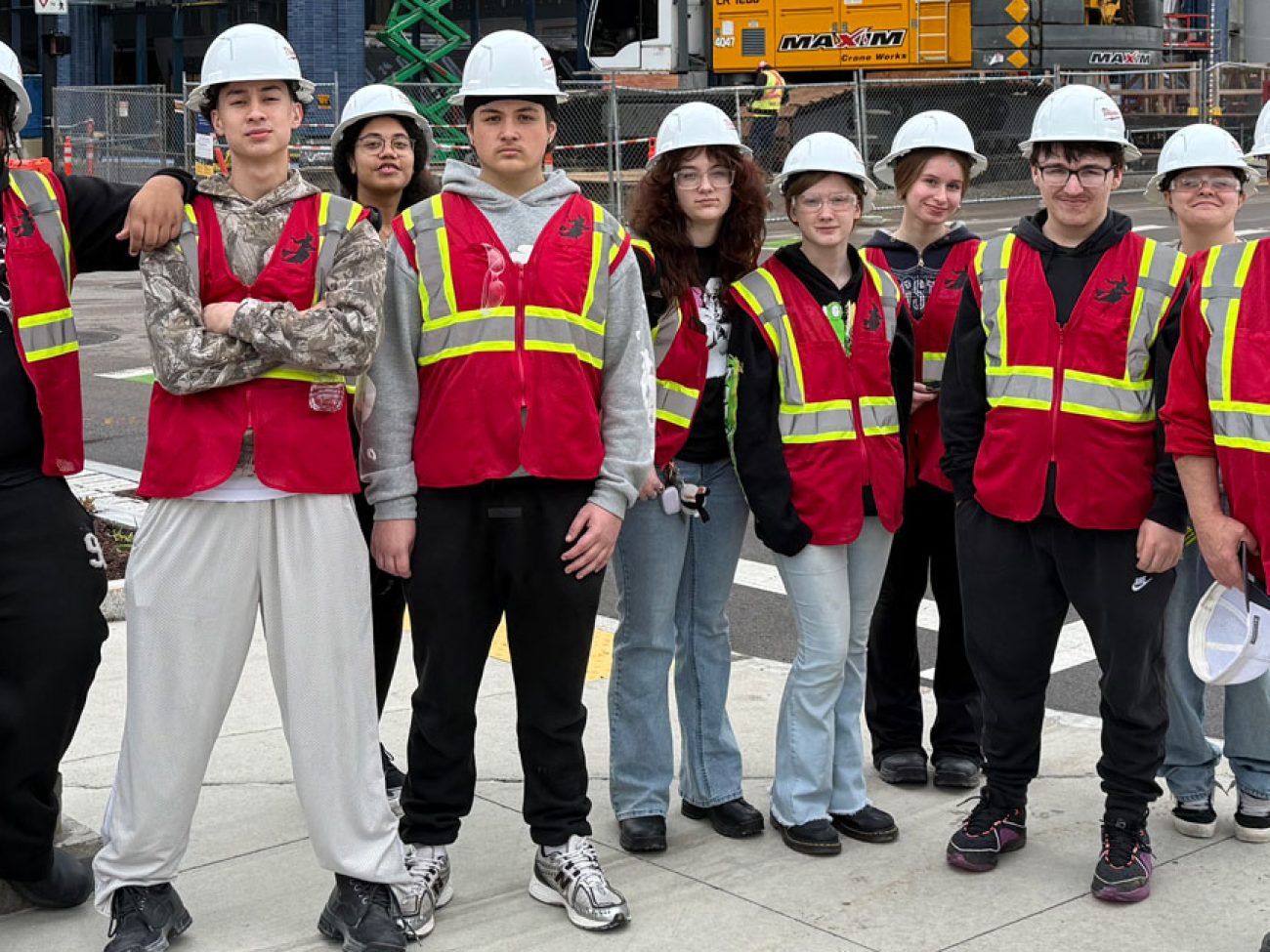 SHS students tour new balance strider hotel project